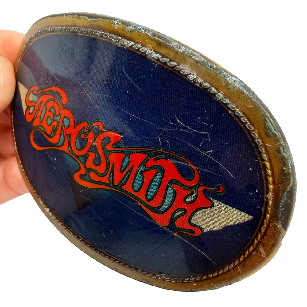 Vintage 1977 Aerosmith Belt Buckle Pacifica Rock Band Logo - Picture 5 of 7